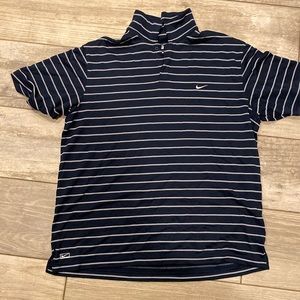 Brand new Nike performance golf shirt. Blue with white stripes size XL
